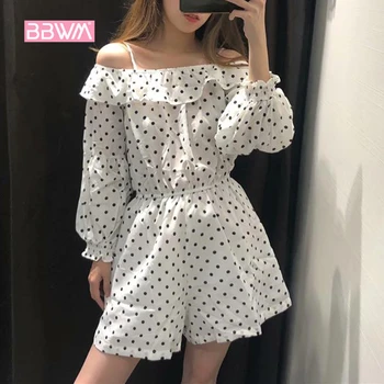 2019 spring new women's jumpsuit word shoulder ruffled sling wave point jumpsuit culottes One-shoulder collar
2019 spring new women's jumpsuit word shoulder ruffled sling wave point jumpsuit culottes One-shoulder collar