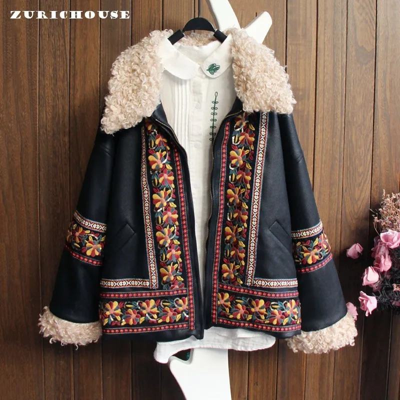 ZURICHOUSE Retro Winter Faux Leather Jacket Women Lambswool Embroidery Outwear 2020 Exotic PU Leather Plush Locomotive Jackets
ZURICHOUSE Retro Winter Faux Leather Jacket Women Lambswool Embroidery Outwear 2020 Exotic PU Leather Plush Locomotive Jackets