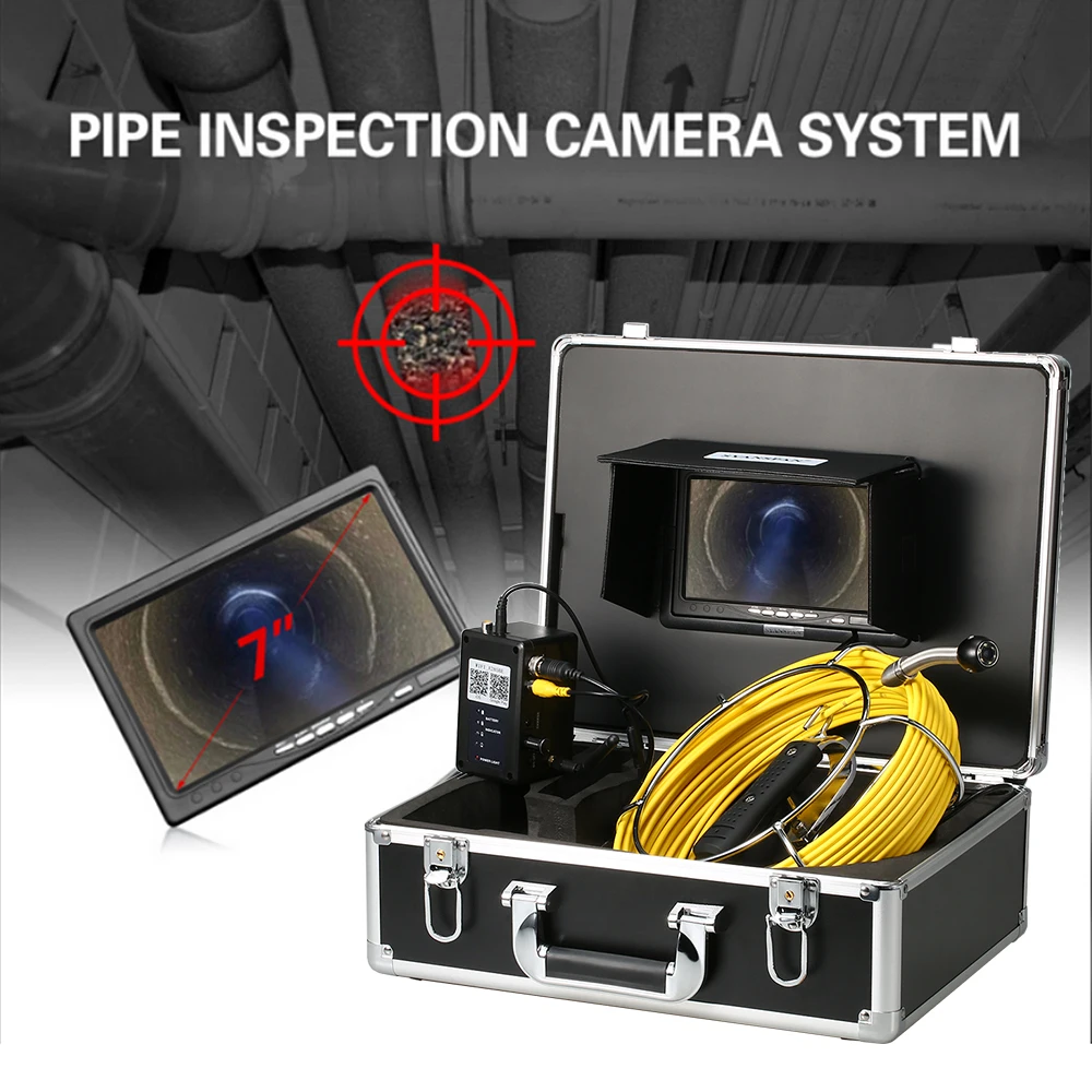20/30/40M Pipe Inspection Camera WiFi Wireless 7 Inch Drain Sewer Pipeline Industrial Endoscope with Meter Marking
20/30/40M Pipe Inspection Camera WiFi Wireless 7 Inch Drain Sewer Pipeline Industrial Endoscope with Meter Marking