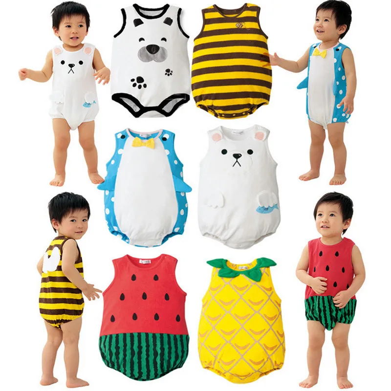 Newborn homewear baby girls boys cartoon bee strawberry fruit cotton rompers ids casual clothes summer infant overalls 17S907
Newborn homewear baby girls boys cartoon bee strawberry fruit cotton rompers ids casual clothes summer infant overalls 17S907