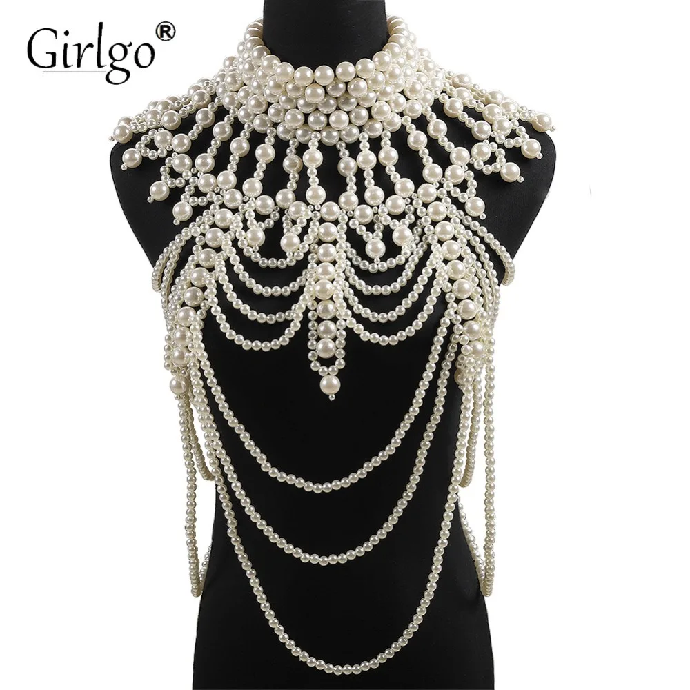 Girlgo 2019 Fashion Simulated Pearl Large Statement Body Necklace for Women Wedding Party Luxury Exaggerated Accessories Jewelry
Girlgo 2019 Fashion Simulated Pearl Large Statement Body Necklace for Women Wedding Party Luxury Exaggerated Accessories Jewelry