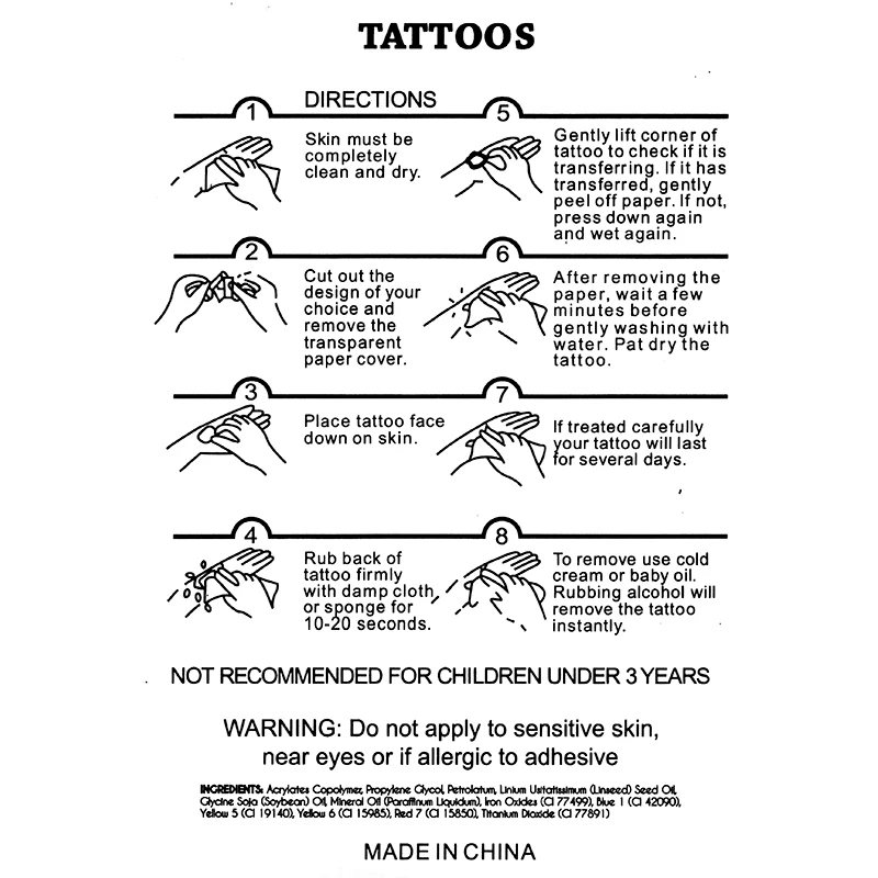 Поддельные татуировки с черными буквами водостойкие Одноразовые наклейки со