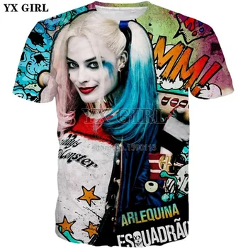 YX GIRL Suicide Squad Cool t shirt 2018 summer Fashion 3D T-shirt Funny Harley Quinn Printed Men/Women Tee shirts street tees
YX GIRL Suicide Squad Cool t shirt 2018 summer Fashion 3D T-shirt Funny Harley Quinn Printed Men/Women Tee shirts street tees