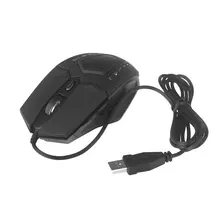 YOC-Adjustable 2400 DPI 6D Optical Gaming Mouse USB Wired LED Game Mice for Computer Peripherals Black