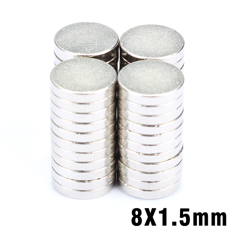 100Pcs Neodymium Magnet 8x1.5mm Disc N35 Permanent NdFeB Small Round Super Strong Powerful Magnetic Magnets For Craft
100Pcs Neodymium Magnet 8x1.5mm Disc N35 Permanent NdFeB Small Round Super Strong Powerful Magnetic Magnets For Craft