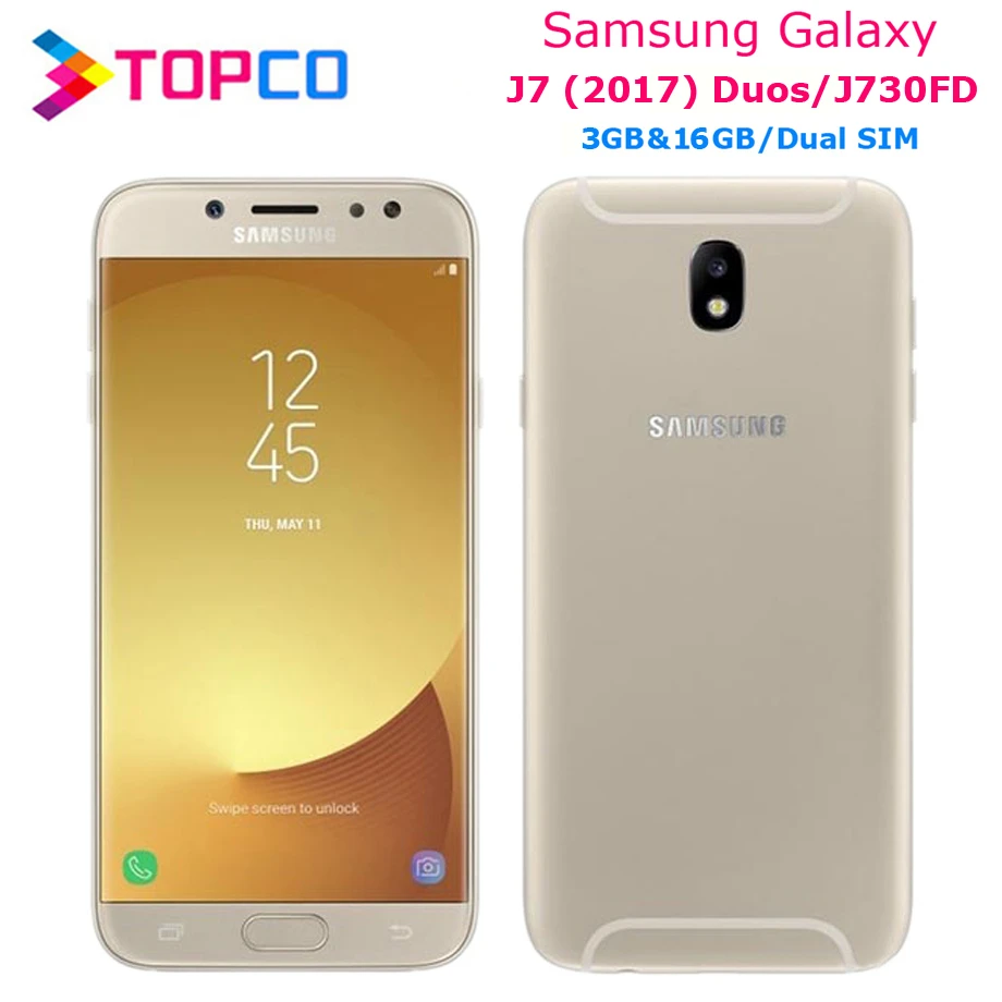 

Samsung Galaxy J7 (2017) Duos Original Android Mobile Phone J730FD 4G LTE 5.5" Octa core Dual SIM 13MP&13MP RAM 3GB ROM 16GB