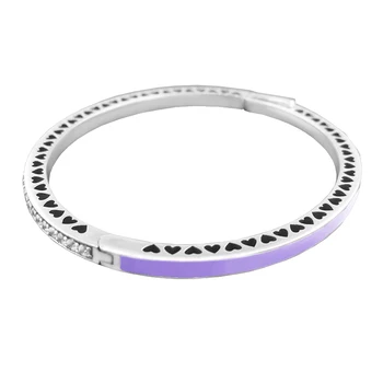 100% 925 Sterling Silver Bangles Lavender Enamel Radiant Hearts Bangle Bracelets for Women pulseras mujer Silver 925 Jewelry
100% 925 Sterling Silver Bangles Lavender Enamel Radiant Hearts Bangle Bracelets for Women pulseras mujer Silver 925 Jewelry