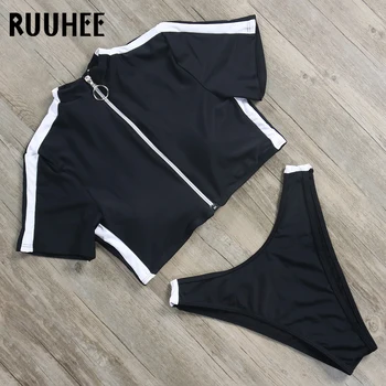 RUUHEE Short Sleeve Bikini Swimwear Women Sport Swimsuit Top Brazilian Bikini Set Zipper Beachwear Bathing Suit High Cut 2018
RUUHEE Short Sleeve Bikini Swimwear Women Sport Swimsuit Top Brazilian Bikini Set Zipper Beachwear Bathing Suit High Cut 2018