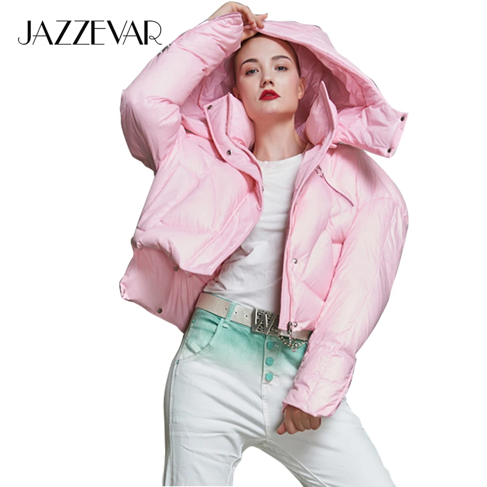 JAZZEVAR 2019 Winter fashion street Designer Brand androgynous style women's short hooded down jacket down coat outerwear z18005
JAZZEVAR 2019 Winter fashion street Designer Brand androgynous style women's short hooded down jacket down coat outerwear z18005