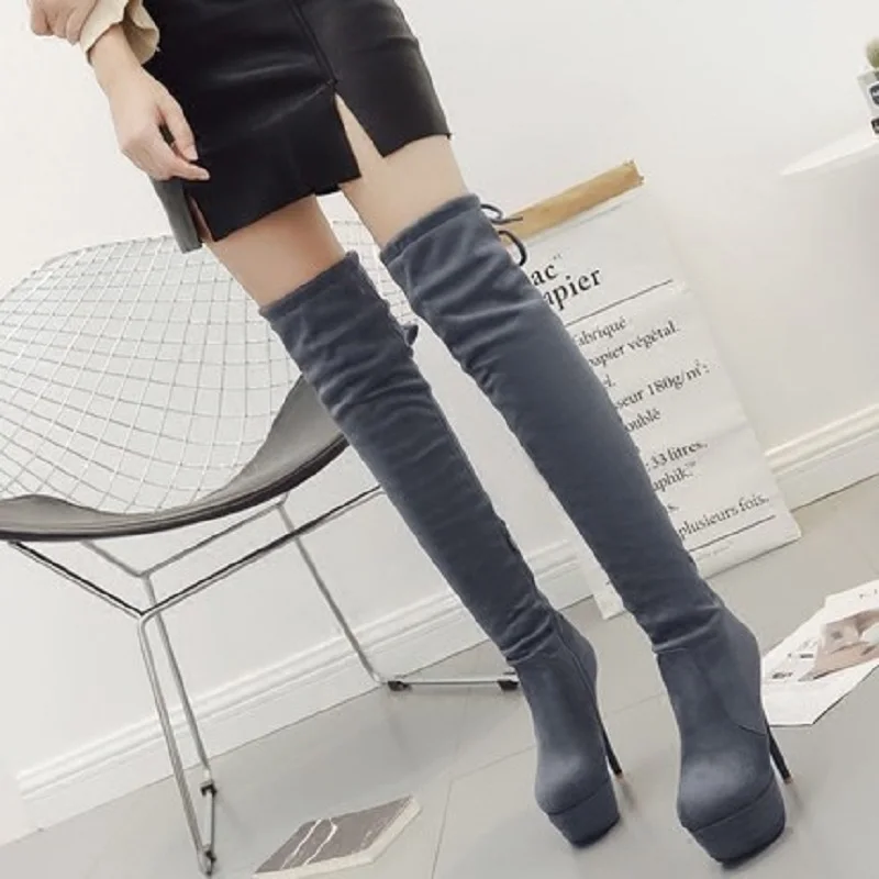 Autumn and winter fashion stiletto knee boots sexy suede super high heel women's shoes stovepipe stretch Martin boots
Autumn and winter fashion stiletto knee boots sexy suede super high heel women's shoes stovepipe stretch Martin boots