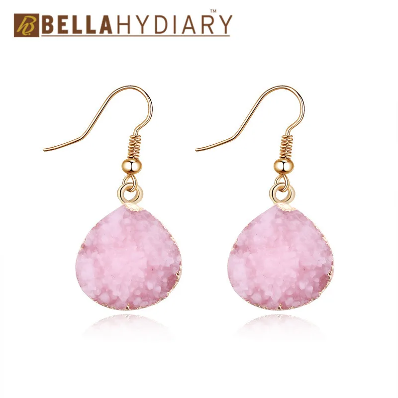 Bijoux Wedding Female Stone Druzy Resin Earrings Stone Hook Water Drop Earrings For Women Jewelry Pendientes Mujer Moda 2019
Bijoux Wedding Female Stone Druzy Resin Earrings Stone Hook Water Drop Earrings For Women Jewelry Pendientes Mujer Moda 2019