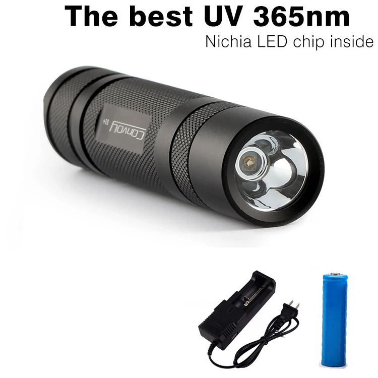 

Convoy S2 + Black UV 365nm Led Flashlight ,nichia 365UV in side ,UV Lamp Light OP reflector, Fluorescent Agent Detection