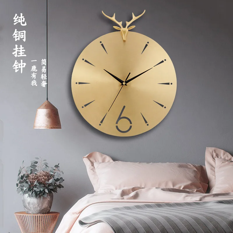Pure copper Wall clock modern design High quality Deer horn Wall clocks Europe Luxurious Hang decoration Digital wall clock
Pure copper Wall clock modern design High quality Deer horn Wall clocks Europe Luxurious Hang decoration Digital wall clock
