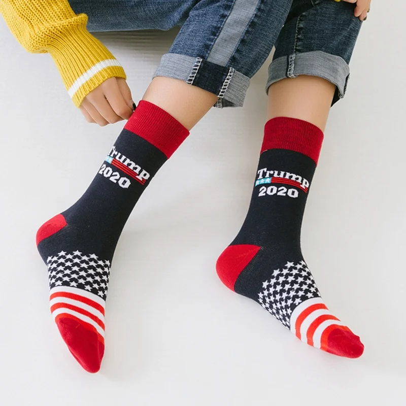 Stitching color America national flag printed socks Trump 2020 soft comfort men cotton sock novelty personality
Stitching color America national flag printed socks Trump 2020 soft comfort men cotton sock novelty personality