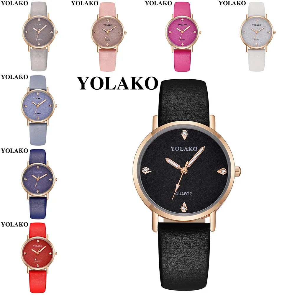 

2018 New Fashion YOLAKO Women's Casual Quartz Leather Band Starry Sky Watch Analog Wrist Watch relogio feminino woman watch 2018
