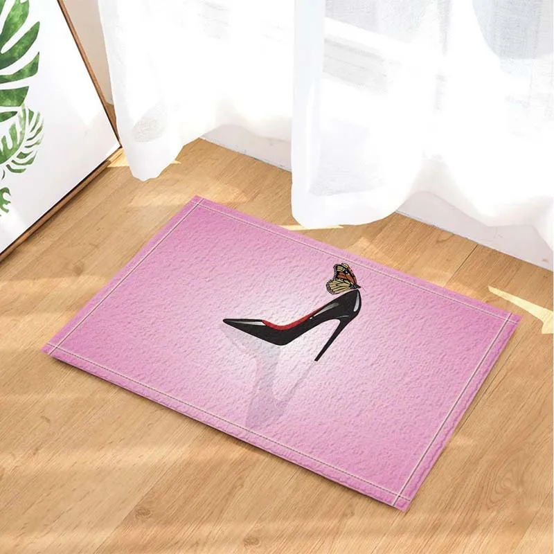 Fashion Girl Decor Butterfly Flying on High Heels in Pink for Woman Bath Rugs Non-Slip Doormat Floor Entryways Indoor Front Door
Fashion Girl Decor Butterfly Flying on High Heels in Pink for Woman Bath Rugs Non-Slip Doormat Floor Entryways Indoor Front Door