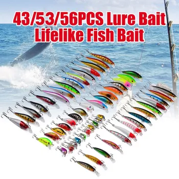 43/53/56Pcs Set Mixed Fishing Lure Set Kit Hard Bait Insect Artificial Fishing Lure Wobblers Minnow Crankbait Fishing
43/53/56Pcs Set Mixed Fishing Lure Set Kit Hard Bait Insect Artificial Fishing Lure Wobblers Minnow Crankbait Fishing