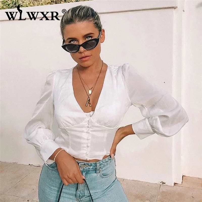 WLWXR Vintage Bodycon Summer Blouse Women Top 2019 Button White Lantern Sleeve V Neck Sexy Blouse Female Shirt Ladies Blusas
WLWXR Vintage Bodycon Summer Blouse Women Top 2019 Button White Lantern Sleeve V Neck Sexy Blouse Female Shirt Ladies Blusas