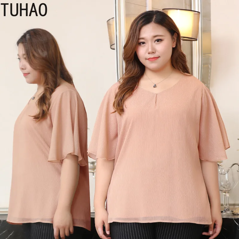 TUHAO Plus Size 10XL 8XL 6XL Women Chiffon Blouse Blusas Tops Summer Short Sleeve Solid Shirt Female Pullover Bouses Top MS06
TUHAO Plus Size 10XL 8XL 6XL Women Chiffon Blouse Blusas Tops Summer Short Sleeve Solid Shirt Female Pullover Bouses Top MS06