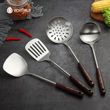 WORTHBUY Kitchen Utensils Set 304 Stainless Steel Cooking Tools Set Non-Slip Wooden Handle Turner Spatula soup Ladle Kitchenware
WORTHBUY Kitchen Utensils Set 304 Stainless Steel Cooking Tools Set Non-Slip Wooden Handle Turner Spatula soup Ladle Kitchenware