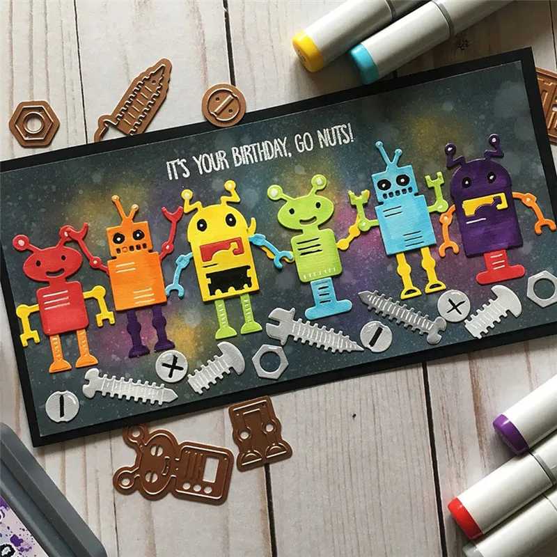 DiyArts 9 Pcs/lot Metal Cutting Dies Scrapbooking For Card Making DIY Embossing Cuts New Craft Three Kinds of Robots
DiyArts 9 Pcs/lot Metal Cutting Dies Scrapbooking For Card Making DIY Embossing Cuts New Craft Three Kinds of Robots