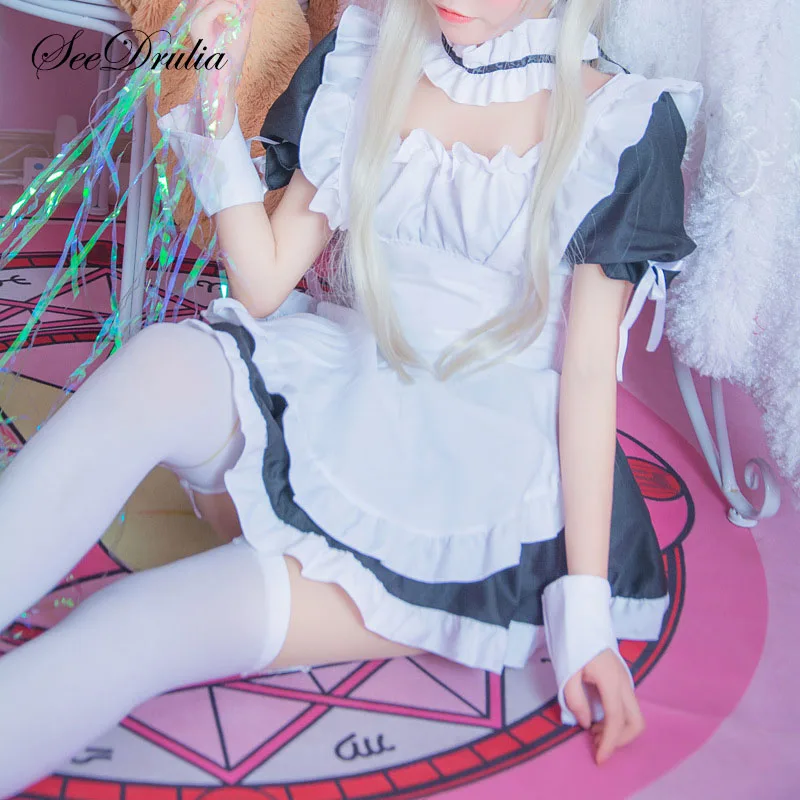 SEEDRULIA Women French Maid Cosplay Sexy Halloween Costumes New Hot Women Room Service Maid Cosplay Anime Outfits with Stocking
SEEDRULIA Women French Maid Cosplay Sexy Halloween Costumes New Hot Women Room Service Maid Cosplay Anime Outfits with Stocking