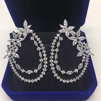AAA Cubic Zirconia Stone 2 Circle Flower Big Drop Earrings For Women Accessories
AAA Cubic Zirconia Stone 2 Circle Flower Big Drop Earrings For Women Accessories