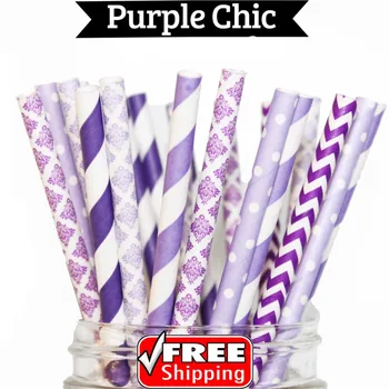 150pcs Mixed 6 Designs Purple Chic Themed Paper Straws-Lilac,Lavender,Swiss Dot,Damask,Chevron,Stripe-Vintage Wedding Party Bulk
150pcs Mixed 6 Designs Purple Chic Themed Paper Straws-Lilac,Lavender,Swiss Dot,Damask,Chevron,Stripe-Vintage Wedding Party Bulk