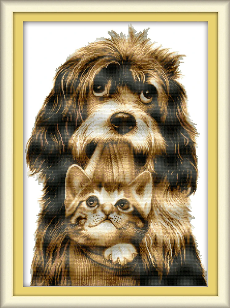 Dog and kitten Cross Stitch Kits Panther Cat pattern Printed canvas Dog Embroidery Needlework Easy Cross-stitch 14CT 11CT Fabric
Dog and kitten Cross Stitch Kits Panther Cat pattern Printed canvas Dog Embroidery Needlework Easy Cross-stitch 14CT 11CT Fabric