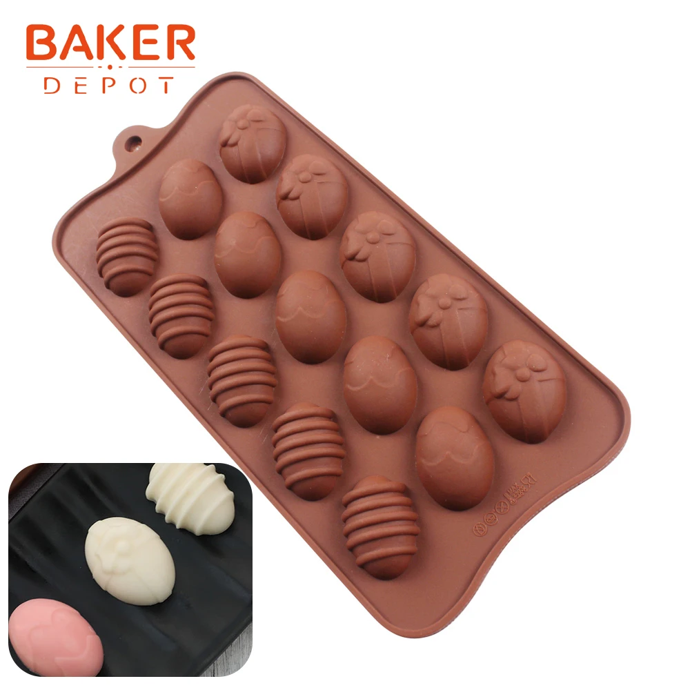 BAKER DEPOT Silicone Mold for candy chocolate ice tray 15 lattices egg shape biscuit cake decoration mold DIY cake pastry mould
BAKER DEPOT Silicone Mold for candy chocolate ice tray 15 lattices egg shape biscuit cake decoration mold DIY cake pastry mould