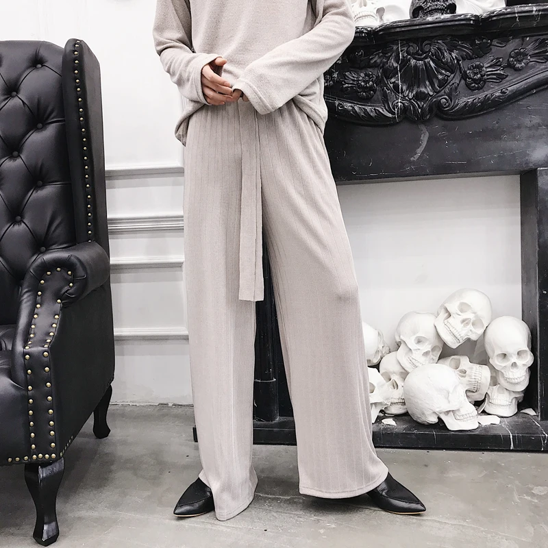 Men Knitted Casual Straight Pant Couple Fashion Vintage Elastic Loose Wide Leg Pants Male Harem Trousers Mens Clothing
Men Knitted Casual Straight Pant Couple Fashion Vintage Elastic Loose Wide Leg Pants Male Harem Trousers Mens Clothing