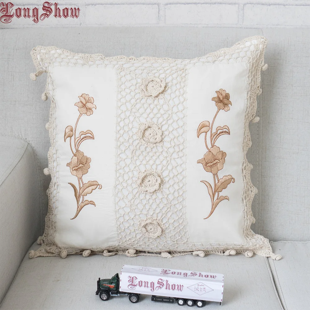 45x45cm Square Household Decorative Beige Colour Crocheted Cotton Fabric Floral Pillow Case
45x45cm Square Household Decorative Beige Colour Crocheted Cotton Fabric Floral Pillow Case