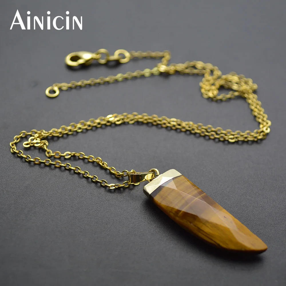 1pc Gold Color Chain Natural Tiger Eyes Faceted Horn Shape Pendant Necklace For Men and Women
1pc Gold Color Chain Natural Tiger Eyes Faceted Horn Shape Pendant Necklace For Men and Women