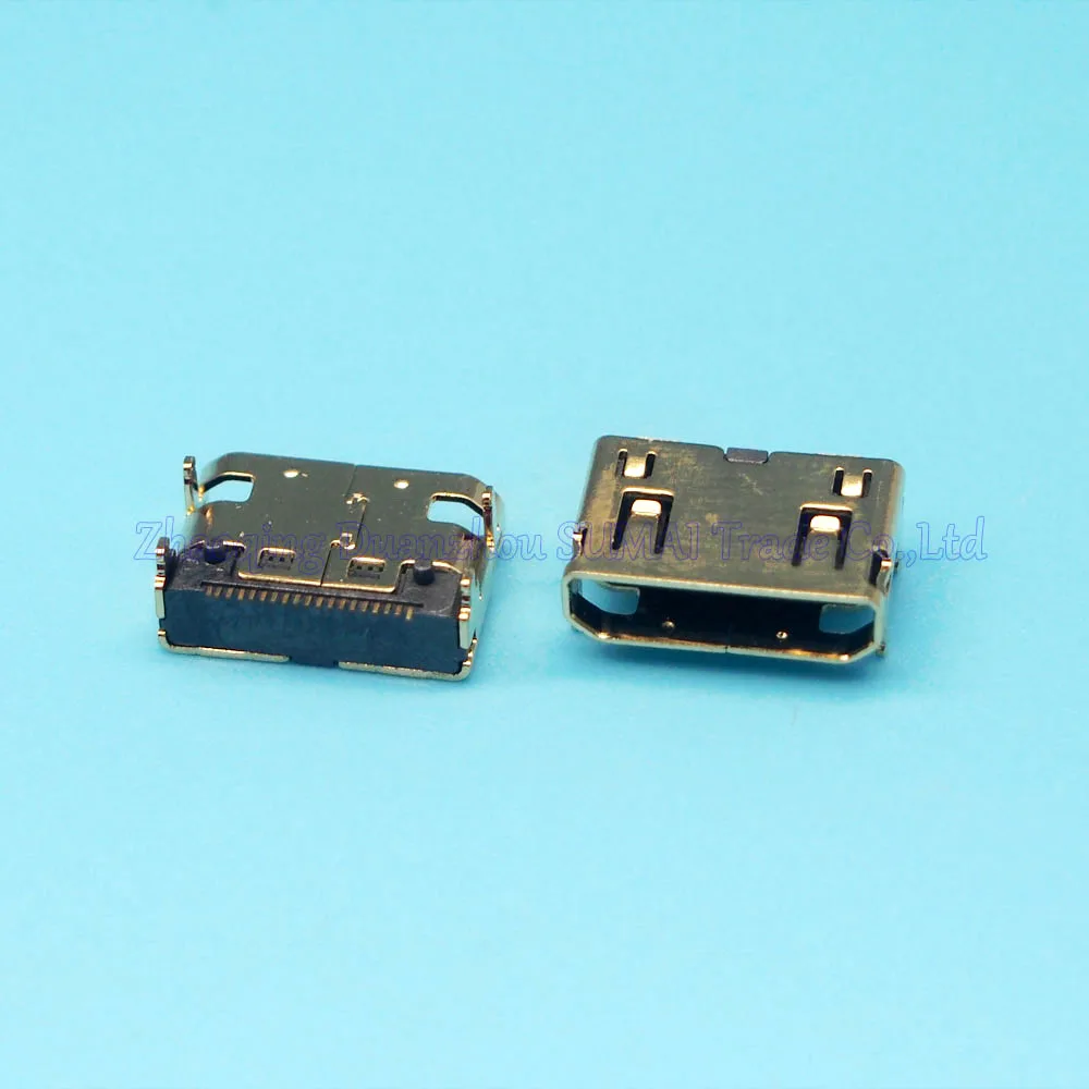 25 шт./лот позолоченный гнездовой разъем HDMI 19-контактный мини-порт для передачи