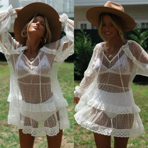 2019 Women Ladies Bikini Cover Up Bathing Suit Lace Crochet Swimwear Beach Dress New
2019 Women Ladies Bikini Cover Up Bathing Suit Lace Crochet Swimwear Beach Dress New