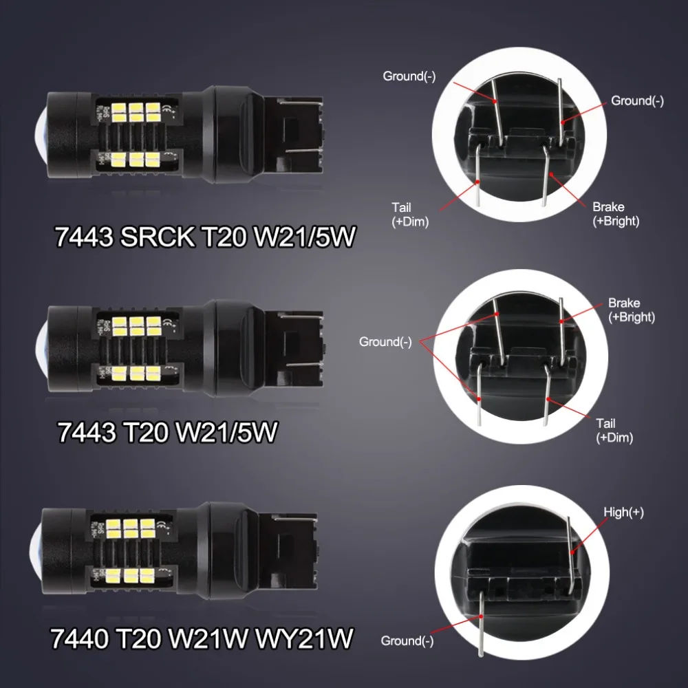2 шт. Автомобильные светодиодные лампы T20 Led 7440 7443 SRCK W21W W21/5W 21 3030SMD|car amber lights|car lightlight