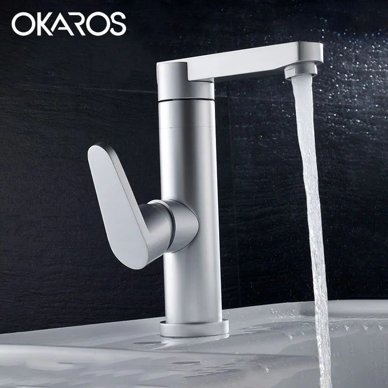 OKAROS Newest Basin Faucet Space Aluminum Single Handle 360 Degree Rotation Spout Vessel Sink Basin Tap Mixer Torneira Cozinha
OKAROS Newest Basin Faucet Space Aluminum Single Handle 360 Degree Rotation Spout Vessel Sink Basin Tap Mixer Torneira Cozinha
