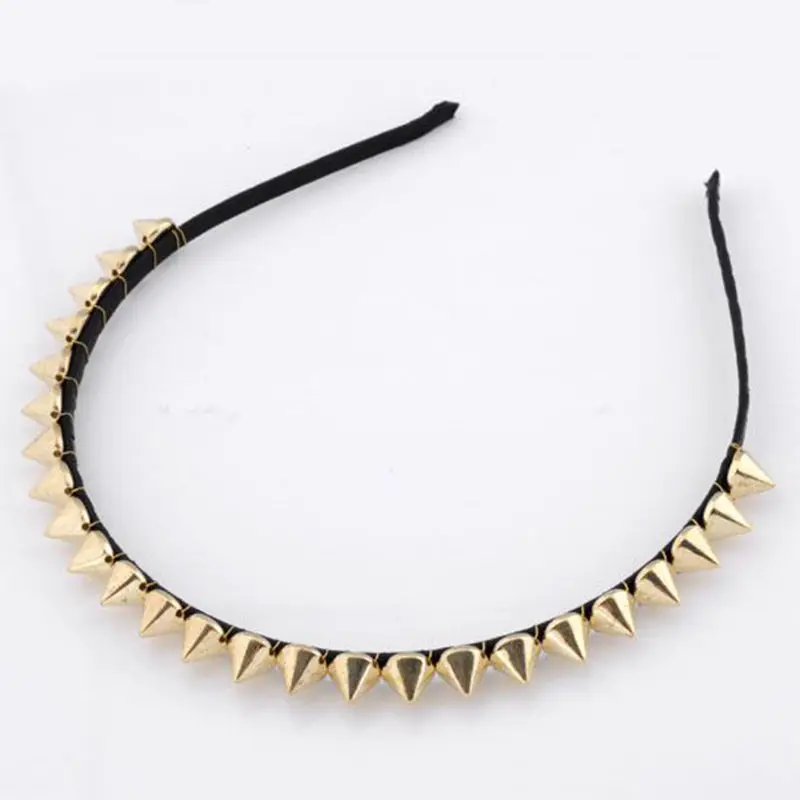 Rock Gift Women Spike Lady Metal Party Hair Clips Headband Rivets Hair Band 