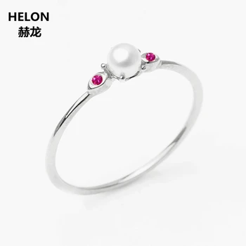 Solid 14k White Gold 3.5MM Round Natural Freshwater Pearl Ring Natural Ruby Engagement Wedding Ring for Women Fine Party Jewelry
Solid 14k White Gold 3.5MM Round Natural Freshwater Pearl Ring Natural Ruby Engagement Wedding Ring for Women Fine Party Jewelry