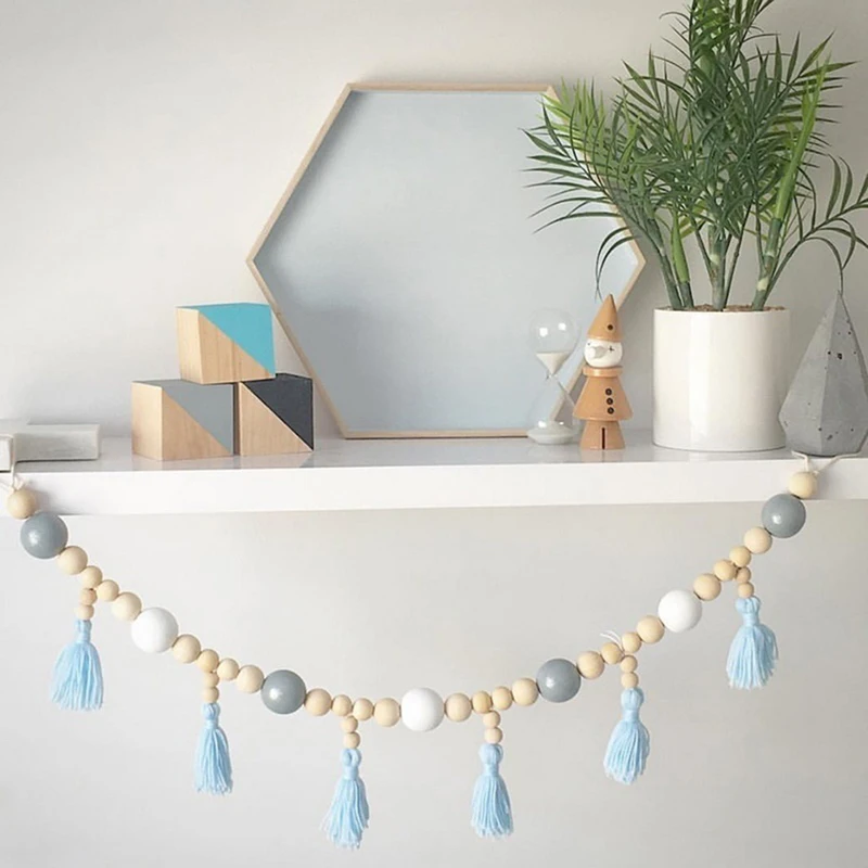 New Macarons Wooden Bead Tassel Nordic Wood Girl Baby Beads Hanging Curtain Wall Hanging Sticker Children's Room Decoration
New Macarons Wooden Bead Tassel Nordic Wood Girl Baby Beads Hanging Curtain Wall Hanging Sticker Children's Room Decoration