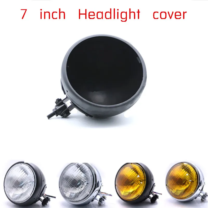 

Universal Motorcycle 7" Headlight Housing Headlamp Light Cover Shell Mounting For Harley Honda Yamaha Suzuki Kawasaki Chopper