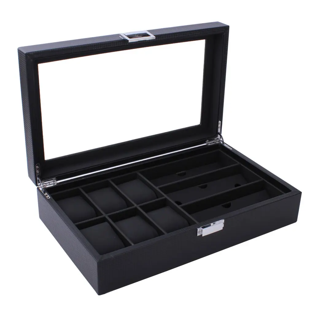 6+3 Mix Grids Carbon Fiber Watch Box Sunglasses Organizer Jewelry Collection Glasses Watch Display Holder Portable Case
6+3 Mix Grids Carbon Fiber Watch Box Sunglasses Organizer Jewelry Collection Glasses Watch Display Holder Portable Case