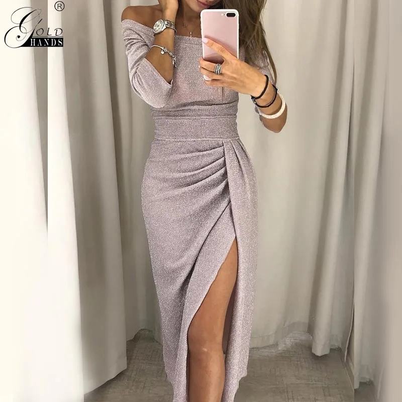 Gold Hands Off Shoulder Sexy Party Bright Dress Women Long Sleeve High Waist Vintage Bling Slit Bodycon Dress Free Shipping
Gold Hands Off Shoulder Sexy Party Bright Dress Women Long Sleeve High Waist Vintage Bling Slit Bodycon Dress Free Shipping