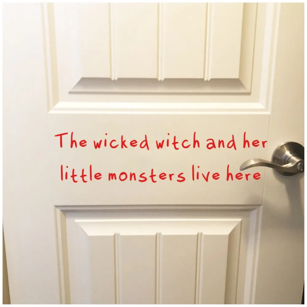 The Wicked Witch and Her Little Monsters Live Here Funny Quote Wall Sticker for Kids Bedroom Decal for Front Door
The Wicked Witch and Her Little Monsters Live Here Funny Quote Wall Sticker for Kids Bedroom Decal for Front Door