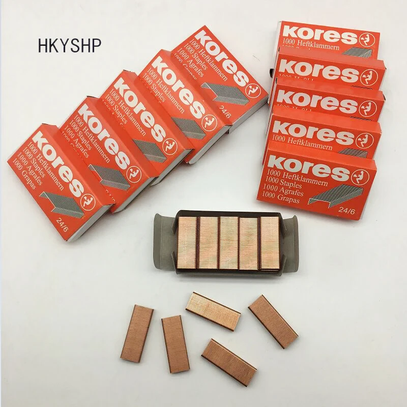 Креативные розовые золотые скобы HKYSHP металлические для степлера Офисные