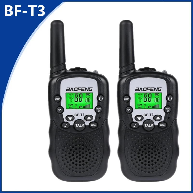 2pcs Mini Baofeng BF-T3 Walkie Talkie Portable 8/22 Channel Children Two-Way Radio 10 Call Tones HF Transceiver Communicator T3
2pcs Mini Baofeng BF-T3 Walkie Talkie Portable 8/22 Channel Children Two-Way Radio 10 Call Tones HF Transceiver Communicator T3