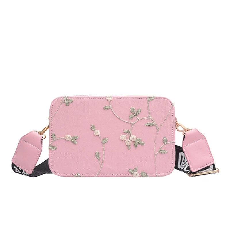 Women's Mini Embroidered Shoulder Bag Girly Wild Crossbody Handbag Lace Square Package Wide Shoulder Strap Messenger Bag 
Women's Mini Embroidered Shoulder Bag Girly Wild Crossbody Handbag Lace Square Package Wide Shoulder Strap Messenger Bag