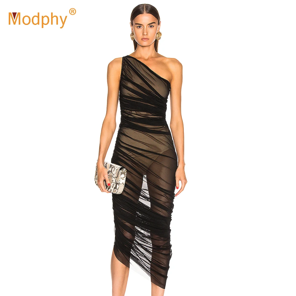 summer new sexy black ladies midi bandage dress sleeveless one-shoulder draped bodycon perspective dress club party Vestidos
summer new sexy black ladies midi bandage dress sleeveless one-shoulder draped bodycon perspective dress club party Vestidos