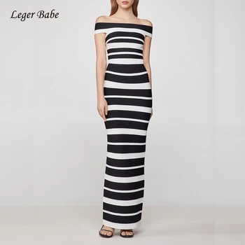 White And Black Striped Bandage Dress Sexy Women Slash Neck Off Shoulder Bodycon Dresses Summer Nightclub Party Long Vestidos
White And Black Striped Bandage Dress Sexy Women Slash Neck Off Shoulder Bodycon Dresses Summer Nightclub Party Long Vestidos