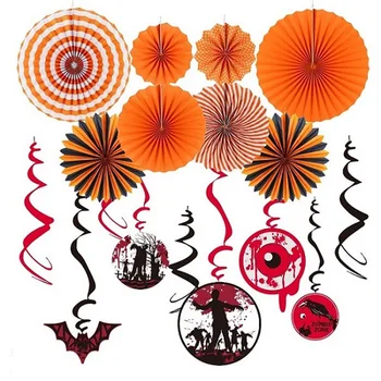 17pcs Bloody Halloween Party Decoration Set Paper Rosette Fans Pinwheels Ceiling Metallic Hanging Swirls Zombie Party Supplies 
17pcs Bloody Halloween Party Decoration Set Paper Rosette Fans Pinwheels Ceiling Metallic Hanging Swirls Zombie Party Supplies